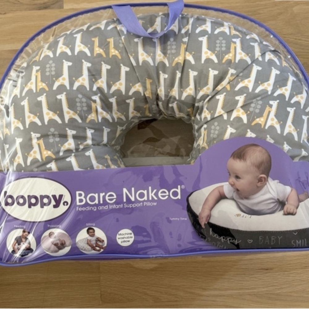 Boppy Gray and White Feeding Pillow